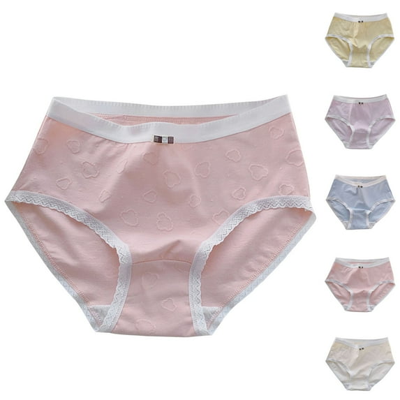2 Pack Underwear for Girls Size 9-14 Cotton High Waisted Stretchy Breathable Briefs Teens Juniors Casual Solid Color Full-Coverage Comfort Panties