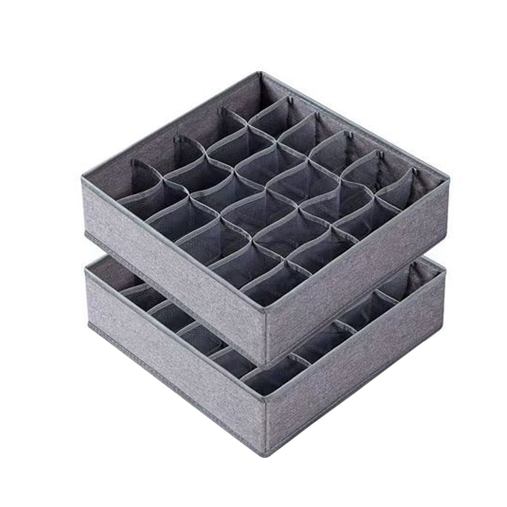 DIMJ 7 Pack Drawer Organisers, Foldable Storage Box Fabric Wardrobe Storage  Organiser Drawer Dividers Storage Cubes for Bras, Socks, Underwear, Ties,  Scarves, Cosmetics (Grey) 