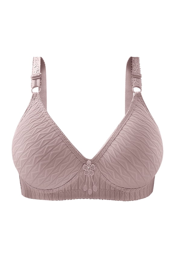 2 Pack Underwire Bras for Women Lace Wireless Enhancement Plunge Support Underwear,Grey,44