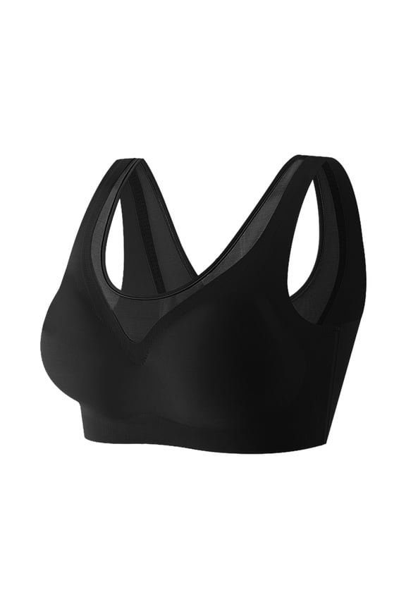 2 Pack Underwire Bras for Women Net Ventilated Activity Support Complete Coverage Plus Size Underwear,Black,2XL