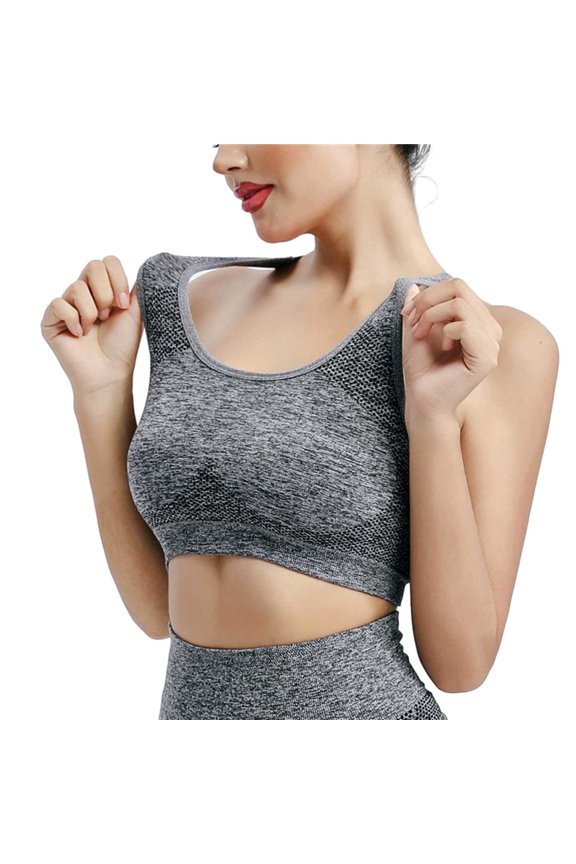 2 Pack Underwire Bras for Women Outdoor Lift Wireless Tank Underwear,Grey,M