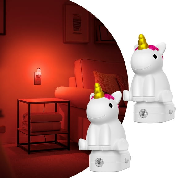 2 Pack Unicorn Multicolor RGB & Warm White Kids Night Light
