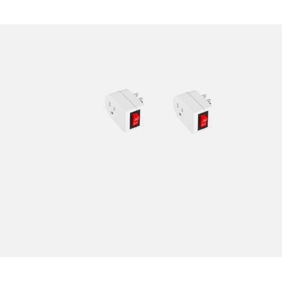 (2-Pack) Uninex White Grounded On/Off Power Switch with Amber Light ETL