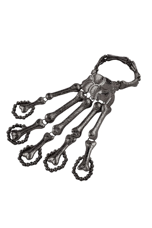 (2 Pack) Unisex Gothic Skeleton Bracelet Accessories for Halloween - Stylish Metal Bracelets for Fashion-forward Individuals