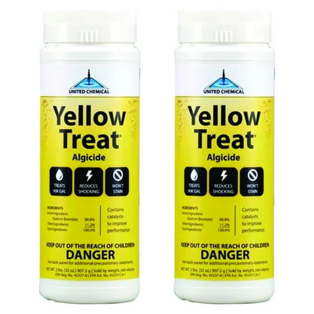 2 Pack United Chemical Yellow Treat 2lb Algae Remover for Swimming Pools & Spas