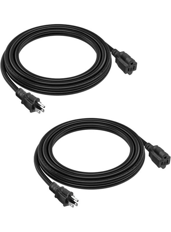 2-Pack Universal AC Power Cord for LCD TVs, Computers, Printers, and Monitors - 5FT 3-Prong Cable Compatible with Sony, Samsung, LG, Toshiba, Panasonic, Dynex, and Viewsonic