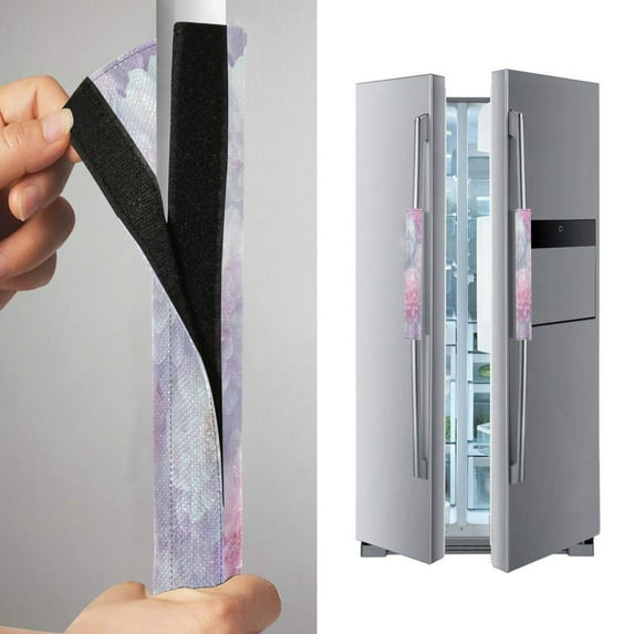 2 Pack Universal Adjustable Appliance Handle Covers for Fridge Oven Dishwasher Kitchen Decor Cute Pastel Watercolor Floral