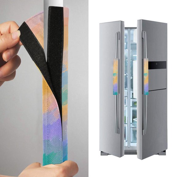 2 Pack Universal Adjustable Appliance Handle Covers for Fridge Oven Dishwasher Kitchen Decor Sky with Sunset