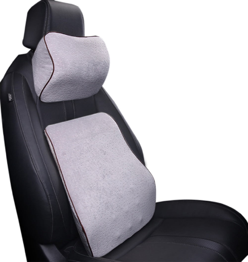 2 Pack Universal Auto Car Seat Headrest Neck Lumbar Support Cushion kit Memory Foam Cushion Head Rest Car Headrest Pillow for Travel Support