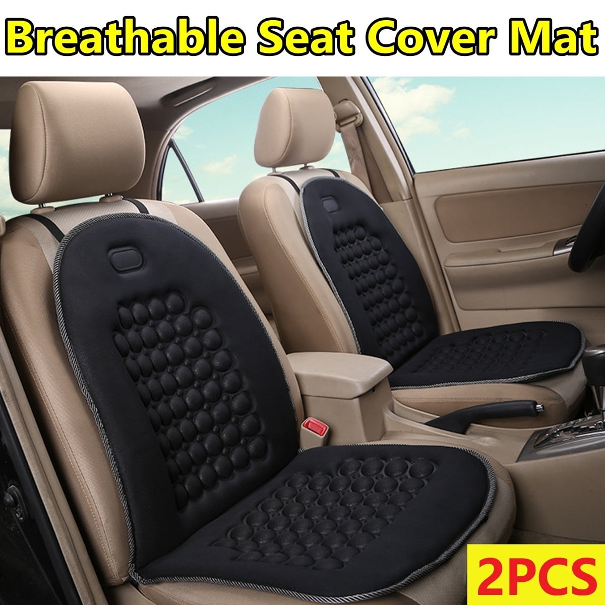 Black Breathable Fabric Universal Car Seat Protector Cushion Cover