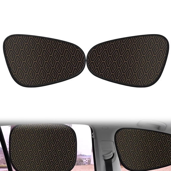 2 Pack Universal Car Side Window Sun Shades, Static Cling Foldable Sunshade for Cars, SUVs and Trucks, Heat and Glare Reduction