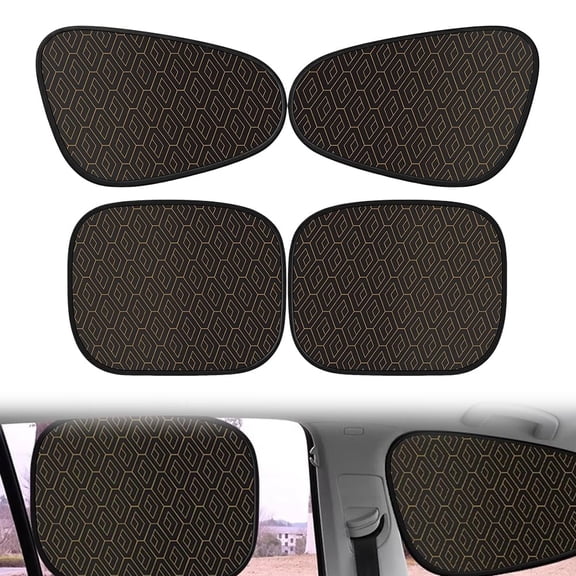 2 Pack Universal Car Side Window Sun Shades, Static Cling Foldable Sunshade for Cars, SUVs and Trucks, Heat and Glare Reduction