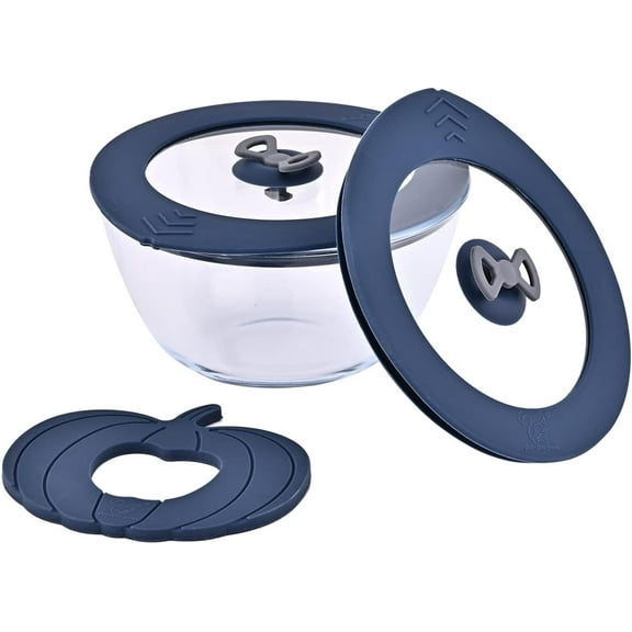 2 Pack Universal Cookware Glass Bowl Lid Silicone Storage Cover Leakproof Replacement for 5.3-5.5 inch Inside Diameter of Containers