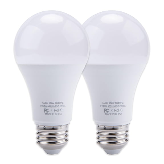 2-Pack Universal E26/E27 LED Light Bulb Daylight 5000K Bright 1 Pack