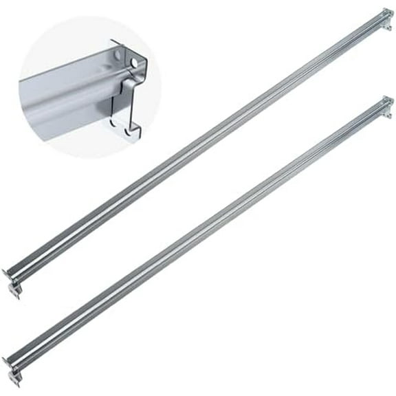2 Pack Universal File Bars for Filing cabinet Lateral Front to Back File Drawer Rail for Hanging Wood Cabinets Office Storage to Keep Organized (Silver)
