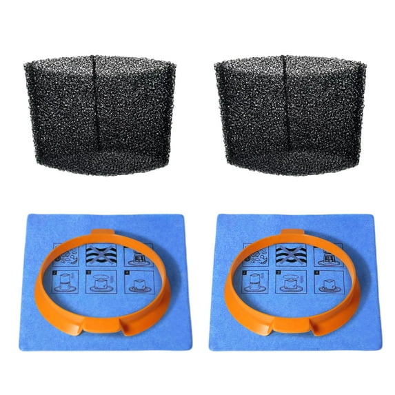 2-Pack Universal Foam Filter , 2-Pack Cloth Filter & Clamp,Compatible with Hyper Tough 3-4 Gallon Wet/Dry Vac Buckethead Filter Replacement Bundle