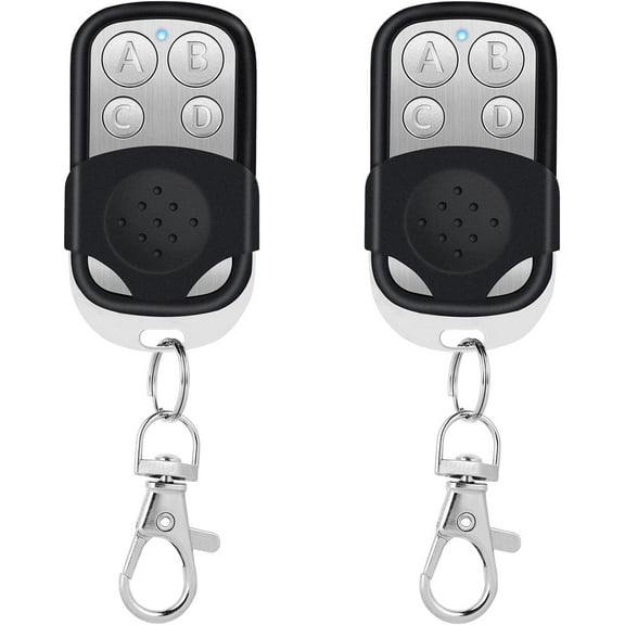 2-Pack Universal Garage Door Remote, 4-Button Fixed 433.92 MHz Controller, Compatible with Multiple Brands Rarida