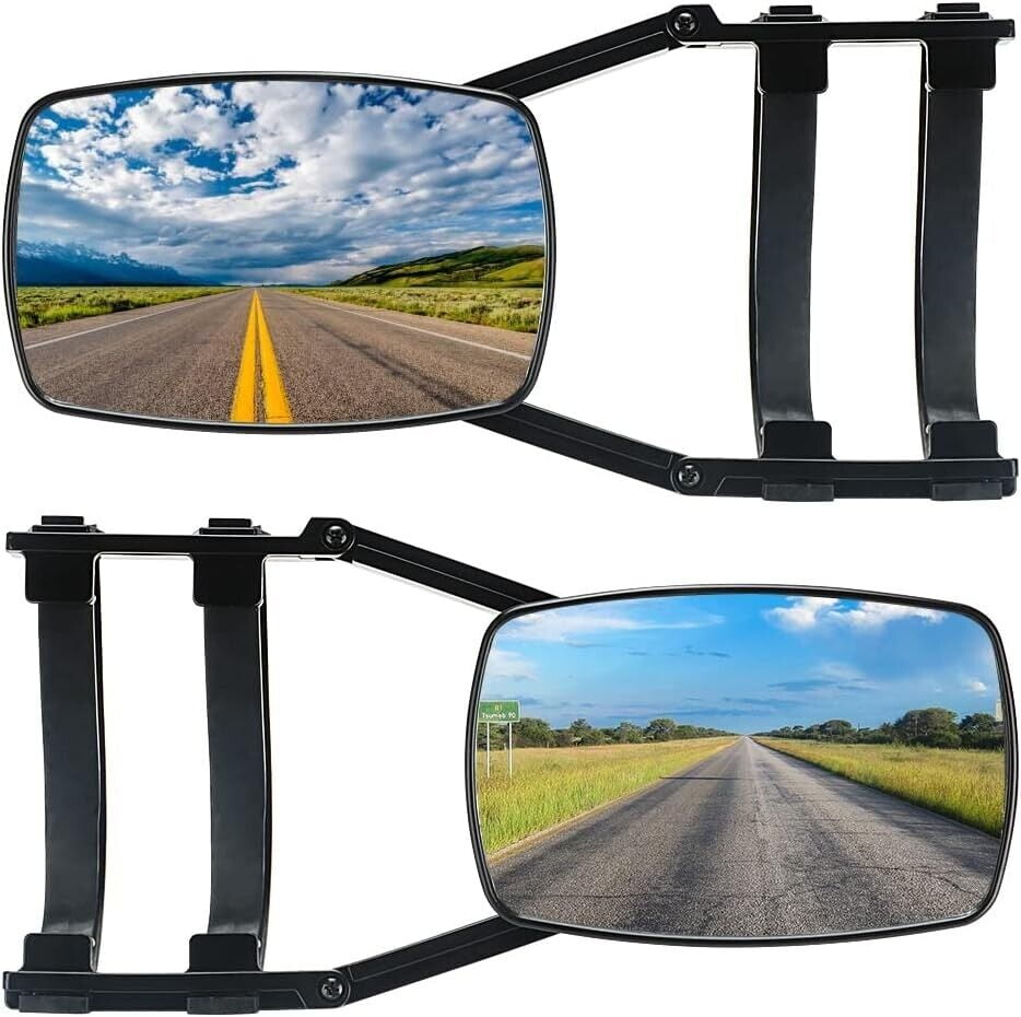 2 Pack Universal Mirror Extenders ClampOn Towing Mirror Adjustable