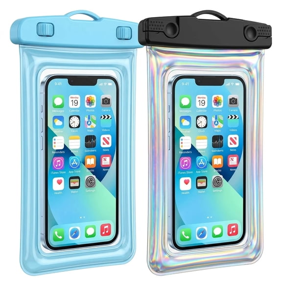 Unbranded 2-Pack Water Resistant Phone Pouch, Clear Touch Sensitive Dry Bag, Fits iPhone 15 Pro Max and Galaxy up to 7 Inch