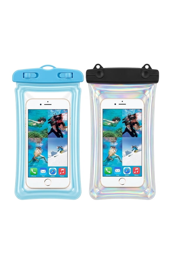 Unbranded 2-Pack Water Resistant Phone Pouch, Clear Touch Sensitive Dry Bag, Fits iPhone 15 Pro Max and Galaxy up to 7 Inch