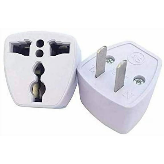 2 Pack Universal Power Travel Plug Adapter Converting from EU/UK/CN/AU to USA FR DE BE CZ SE NZ DK NL to US CA CN Wall Outlet Power Charger Converter 2 PIN 10A European to American Europe Asia