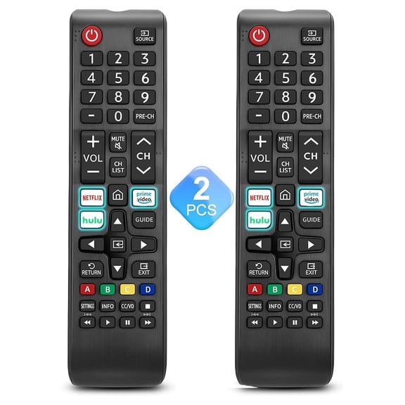 2-Pack Universal Remote Control for Samsung Smart TV, Compatible with All Samsung LCD LED HDTV 3D Smart TVs, Replacement Remote with Netflix Prime Video Hulu Buttons