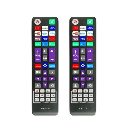 (2 Pack) Universal Remote Fit for All ROKU TV Brand TCL/Sanyo/LG/RCA/Philips/HITACHI/ONN/Insignia/Sharp/JVC, and Apple 1/2/3 Generations, Bose Wave I/II/III/IV (NOT for ROKU Stick)
