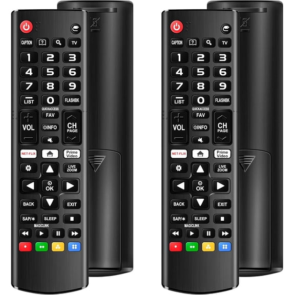 2 Pack Universal Remote for LG Smart TV, Compatible with All TV Control LCD LED OLED UHD HDTV 3D 4K Models, Replacement Netflix Shortcuts Key