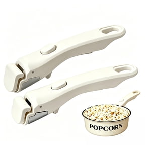 2 Pack Universal Removable Pot Pan Handle, Detachable Replacement Cookware Grip, Heat Resistant Non-Slip Space Saving Kitchen Gadget, White
