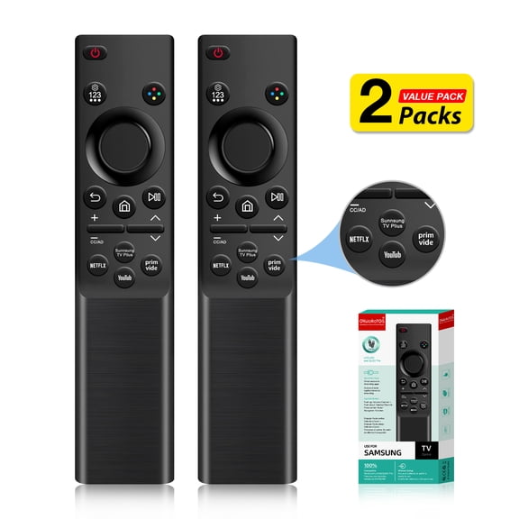 [2 Pack] Universal Replacement for Samsung TV Remote Control, Compatible with All Samsung Smart TV, QLED, 4K, 8K, Frame, Curved, LED, LCD HDTV Models (2019-2025), No Setup Required