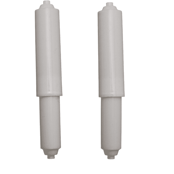 2-Pack Universal Toilet Paper Holder Roller Replacement Spring-Loaded Spindle, Adjustable Fit 45.75, Durable Plastic, Easy to Install for Wall or Freestanding Holders