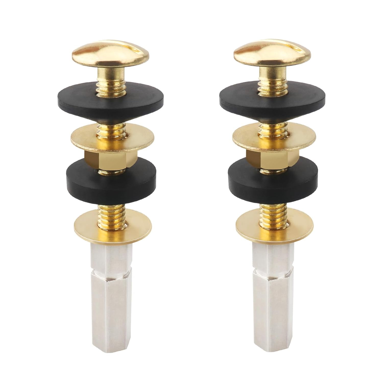 2 Pack Universal Toilet Tank to Bowl Bolt Kits Brass Plated Heavy Duty