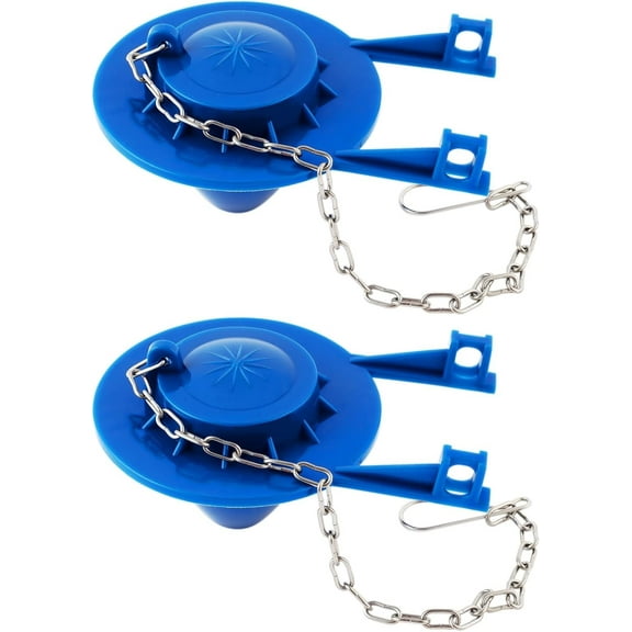 2 Pack Universal Toilet Tank Flapper - 2 inch Easy to Install Toilet Flapper Replacement for Leak-Free Performance, Blue