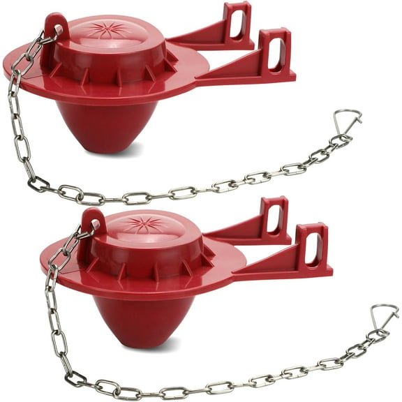 2 Pack Universal Toilet Tank Flapper - 2 inch Easy to Install Toilet Flapper Replacement for Leak-Free Performance, Red