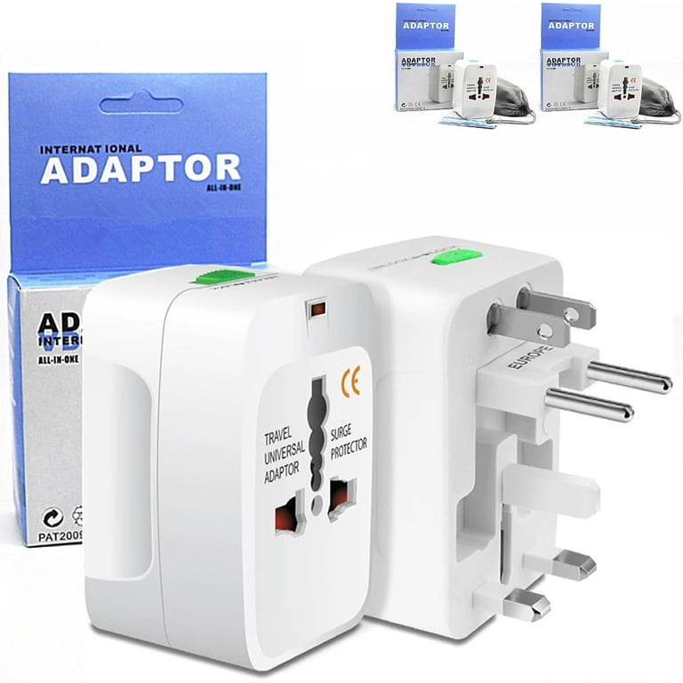2 Pack Universal Travel Portable Worldwide Power Adapter Converter 