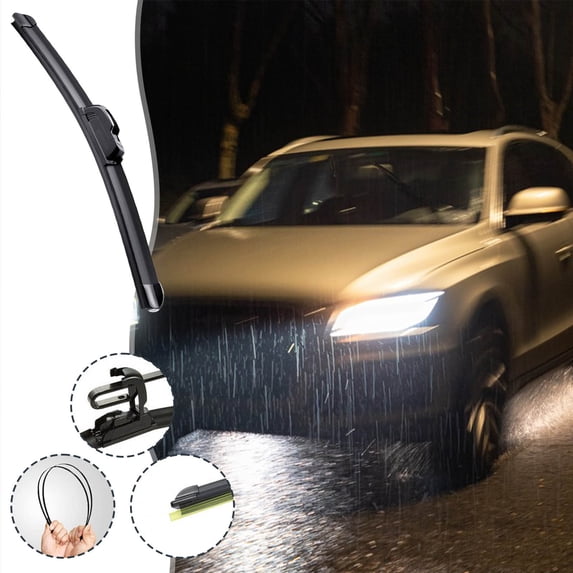 2 Pack Universal U-Type Frameless Wiper Blades, All-Season Noiseless Rubber Windshield Wipers for Cars, Easter Gifts, Smooth and Clean Wiping Effect to Ensure Driving Safety in Rainy Days, 18in, F