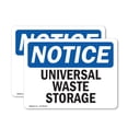 thumbnail image 1 of (2 Pack) Universal Waste Storage OSHA Notice Sign 7 Inch X 5 Inch Vinyl Label Decal Sticker Weather Resistant, UV Protected for Workplace, Business, and Construction Site, Made in the, 1 of 7