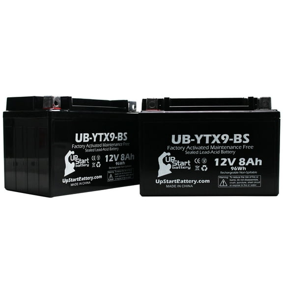 2-Pack UpStart Battery Replacement 1990 Yamaha XT600E 600CC Factory Activated, Maintenance Free, Motorcycle Battery - 12V 8Ah, UB-YTX9-BS