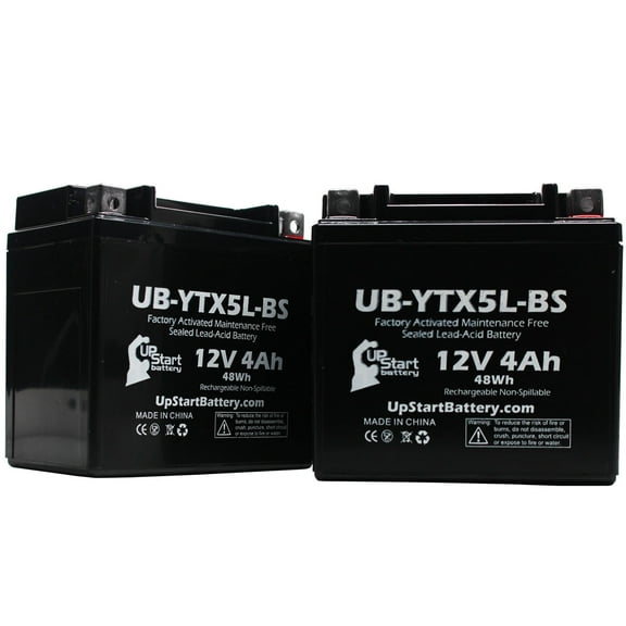 2-Pack UpStart Battery Replacement 1991 Honda EZ90 Cub 90CC Factory Activated, Maintenance Free, Motorcycle Battery - 12V, 4Ah, UB-YTX5L-BS