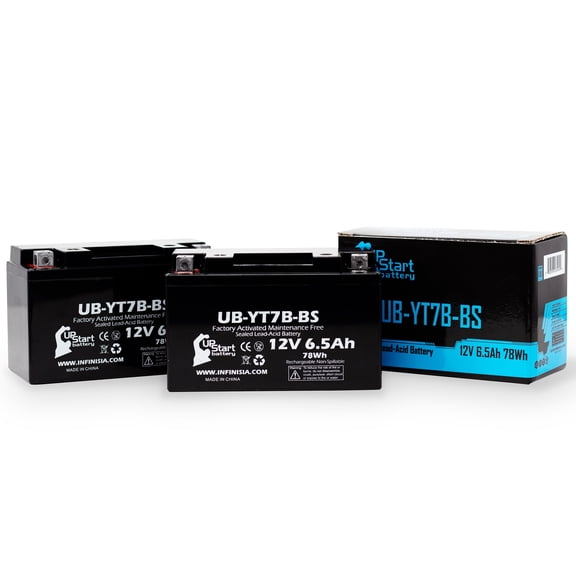 2-Pack UpStart Battery Replacement 2002 Suzuki DR-Z400, E, S, SM 400CC Factory Activated, Maintenance Free, Motorcycle Battery - 12V, 6Ah, UB-YT7B-BS
