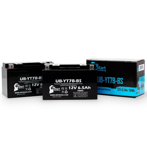2-Pack UpStart Battery Replacement 2002 Suzuki DR-Z400, E, S, SM 400CC Factory Activated, Maintenance Free, Motorcycle Battery - 12V, 6Ah, UB-YT7B-BS