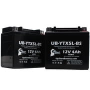 2-Pack UpStart Battery Replacement 2005 E-Ton All Models 90CC Factory Activated, Maintenance Free, ATV Battery - 12V, 4Ah, UB-YTX5L-BS
