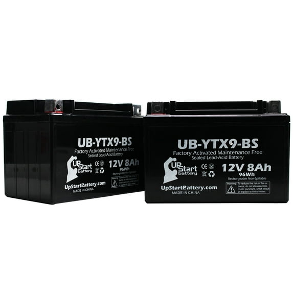 2-Pack UpStart Battery Replacement 2011 Honda EU3000 Factory Activated, Maintenance Free, Tractor / Generator Battery - 12V, 8Ah, UB-YTX9-BS