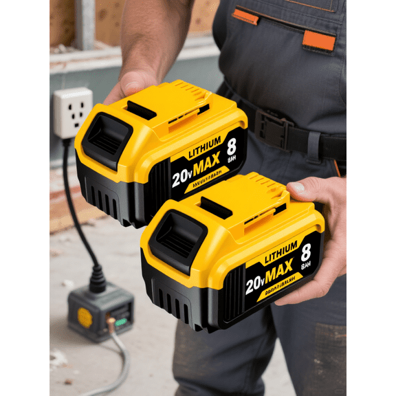 2-Pack Upgrade 8000mAh Replacement for 20V Max Battery Compatible with DCB200 DCB201 DCB206 DCB207 Battery Packs for 20V Tools and Chargers