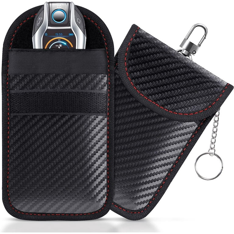 2 Pack)Upgraded Faraday Bag for Key Fob, Faraday Key Fob Protector Car RFID  Signal Blocking, Car Security Protection 