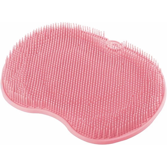 2 Pack Upgraded Silicone Massage Bath Mat, 11.4"x8.3",Wall Mounted Bath Wash Pad with Non-Slip Suction Cups for Deep Exfoliating and Massage, Pink & Gray