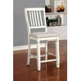 thumbnail image 1 of 2 Pack Upholstered Dining Chairs with Ladder Backrest and Wooden Legs, Padded Fabric Armless Chair for Living Room Bedroom Office, Grey+White, 1 of 6