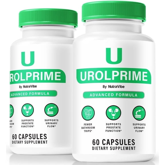 (2 Pack) Urolprime Capsules - Official Urol Prime Pills For Prostate Heath, All Natural Formula To Support Control, Energy & Overall Well-Being, Review (120 Capsules)