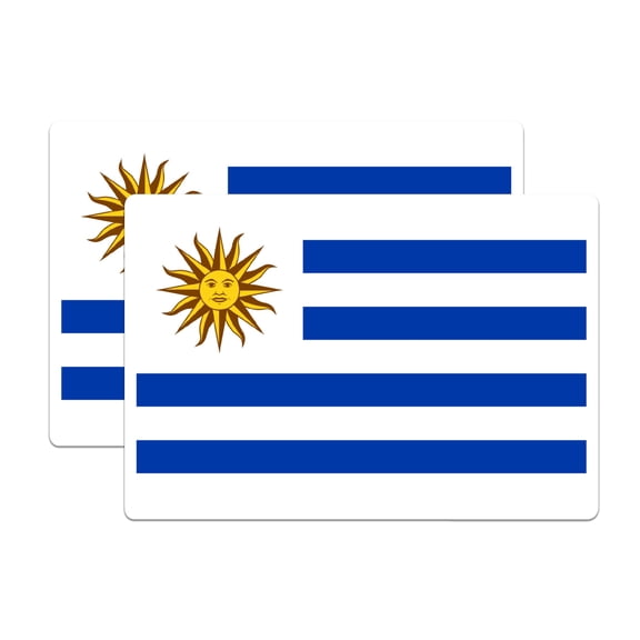 (2 Pack) Uruguay World Flag Magnets - Pride - 5 Inches On Longest Side - Premium Magnet - Choose from Over 200 Countries - for Cars, Refrigerators, Toolboxes, Lockers - Made in USA - MAG1008