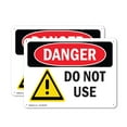 thumbnail image 1 of (2 Pack) Do Not Use OSHA Danger Sign 10 Inch X 7 Inch Plastic Sign, Weather Resistant, UV Protected for Workplace, Business, and Construction Site, Made in the USA, 1 of 8